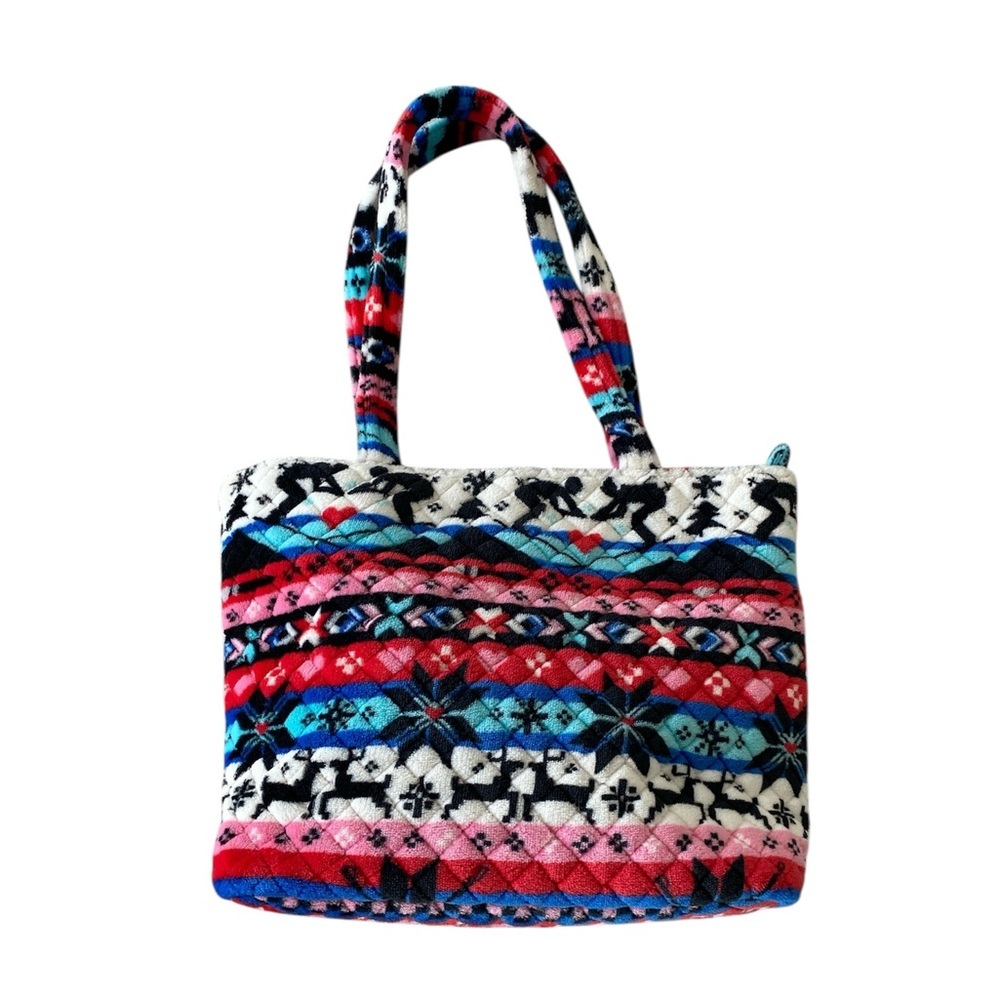 Vera Bradley Small Vera Tote bag in Nordic Stripe Multi fleece pattern